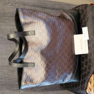 100% AUTHENTIC GUCCI GUCCISSIMA SILVER TOTE